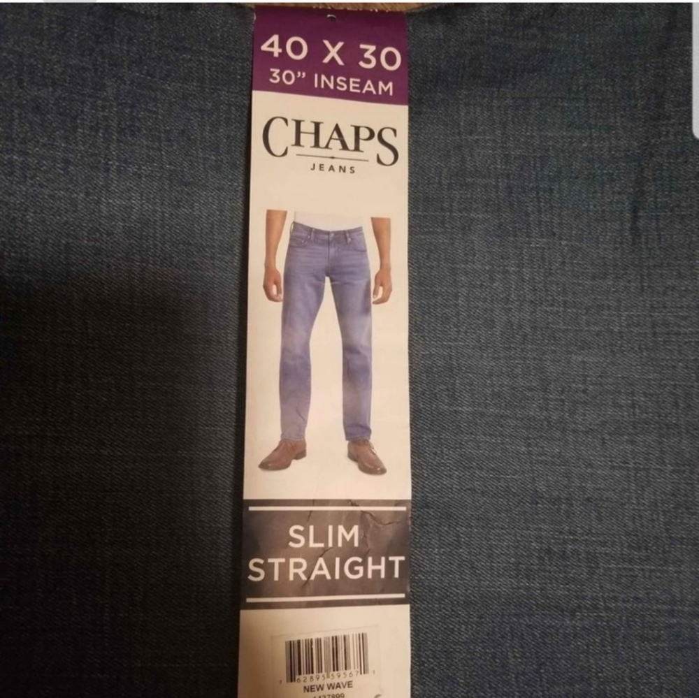 Chaps Men's Slim Straight Fit Stretch Blue Jeans NEW…